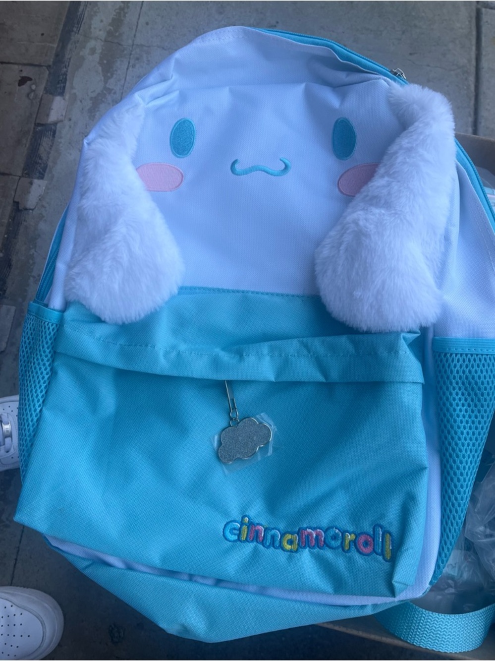 Sanrio Cinnamoroll Mini Backpack in White & Light Blue